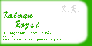 kalman rozsi business card